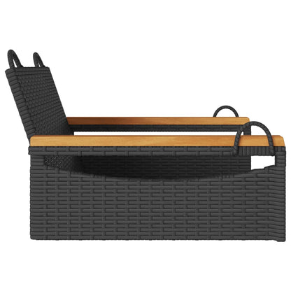 Hängesessel Poly Rattan Schwarz