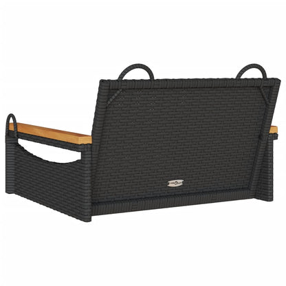 Hängesessel Poly Rattan Schwarz