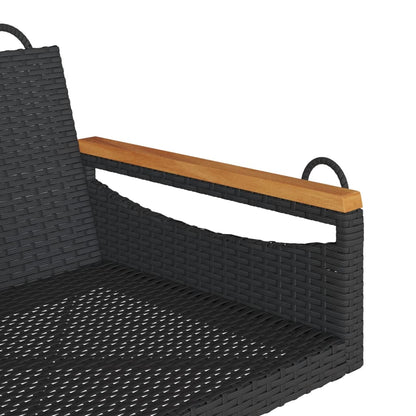 Hängesessel Poly Rattan Schwarz