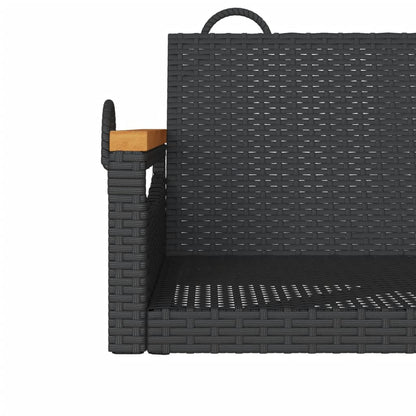 Hängesessel Poly Rattan Schwarz