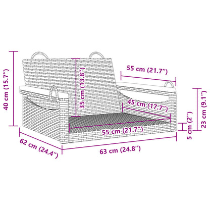 Hängesessel Poly Rattan Schwarz