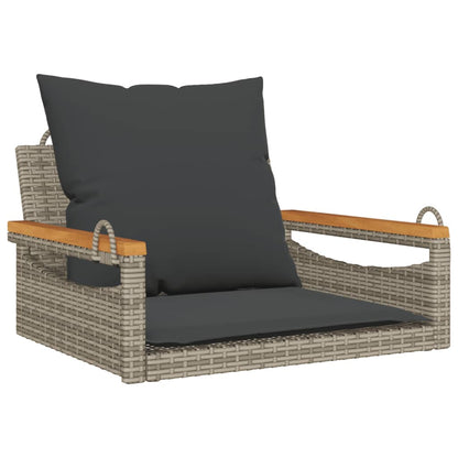 Hängesessel Mit Kissen Grau Poly Rattan Grau Und Dunkelgrau