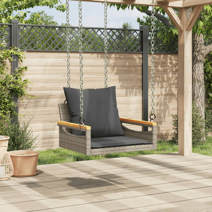 Hängesessel Mit Kissen Grau Poly Rattan Grau Und Dunkelgrau