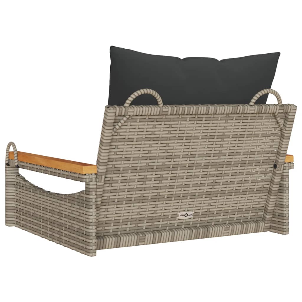 Hängesessel Mit Kissen Grau Poly Rattan Grau Und Dunkelgrau