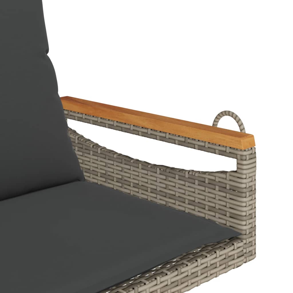 Hängesessel Mit Kissen Grau Poly Rattan Grau Und Dunkelgrau