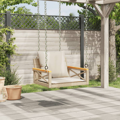 Hängesessel Mit Kissen Beige Poly Rattan Beige Und Cremeweiß