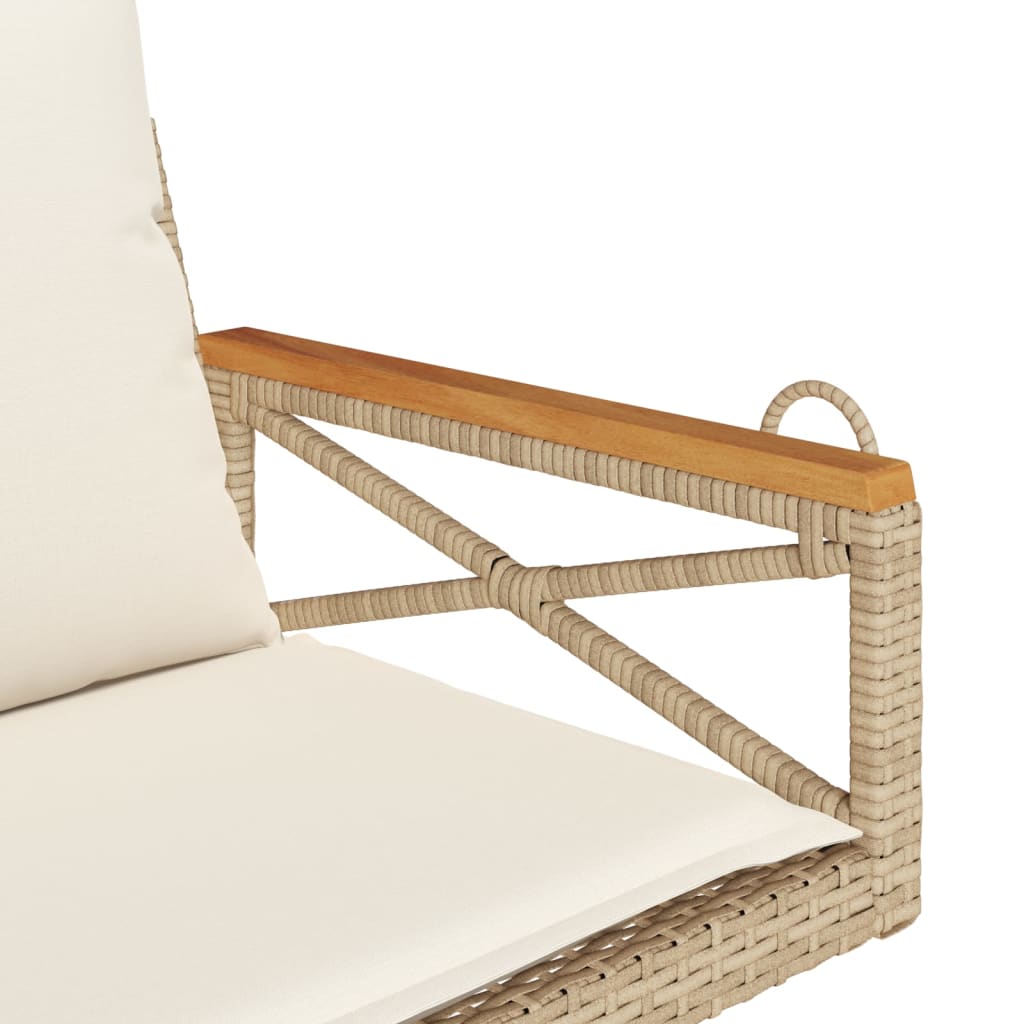 Hängesessel Mit Kissen Beige Poly Rattan Beige Und Cremeweiß