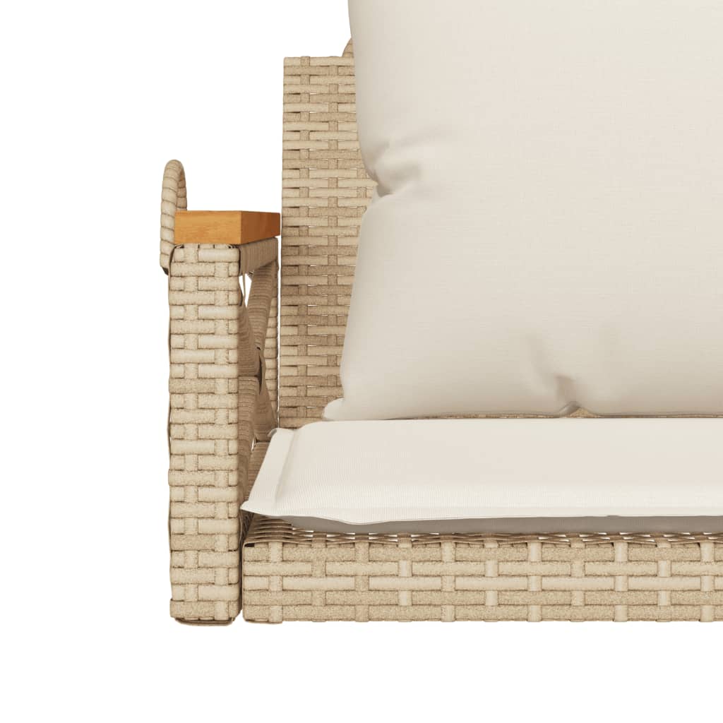 Hängesessel Mit Kissen Beige Poly Rattan Beige Und Cremeweiß