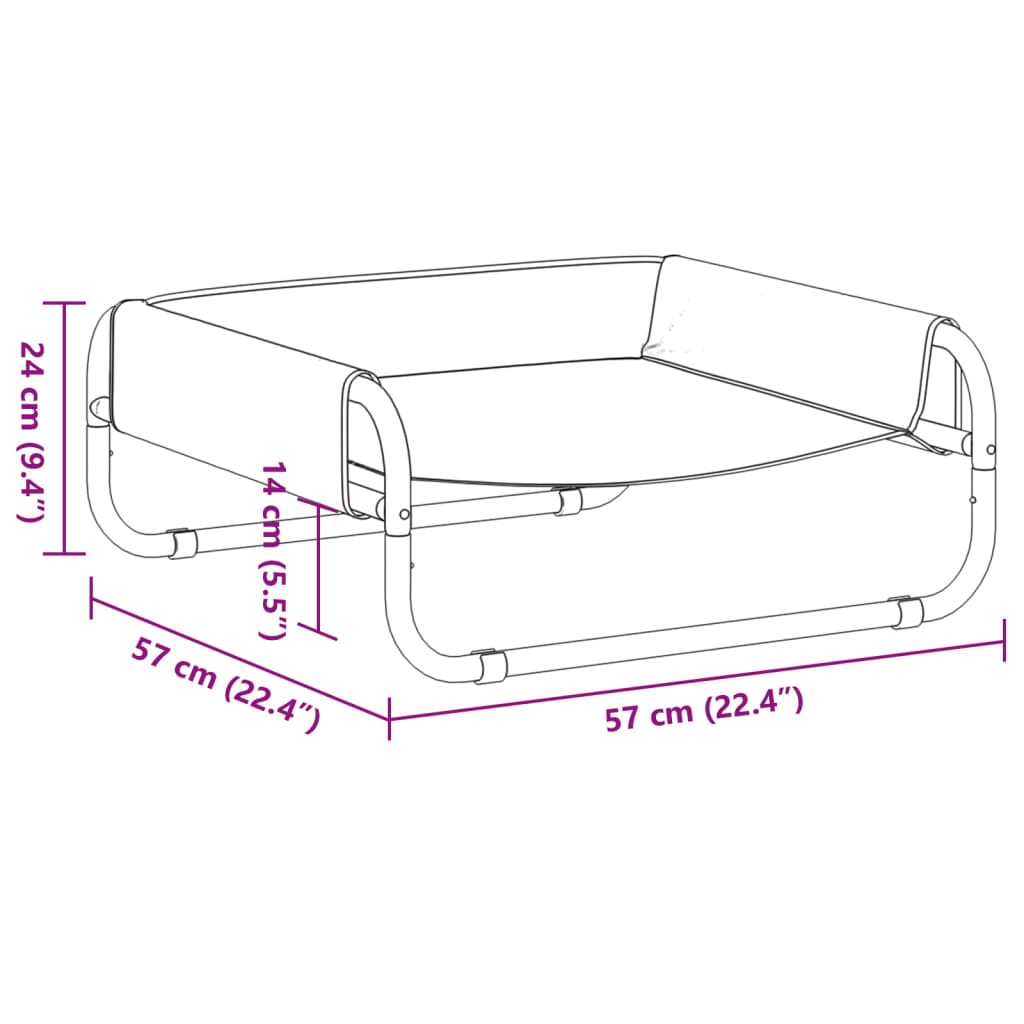 Hundebett Erhöht Anthrazit Oxford-Gewebe Und Stahl