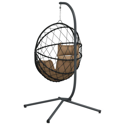 Hängesessel Ei-Design Mit Ständer Rattan Und Stahl
