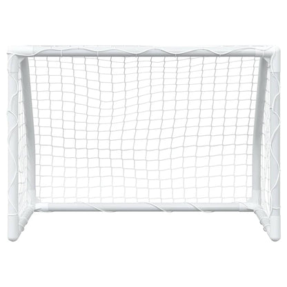 Fußballtore Für Kinder 2 Stk. Mit Ball Weiß 64X35X48 Cm Metall