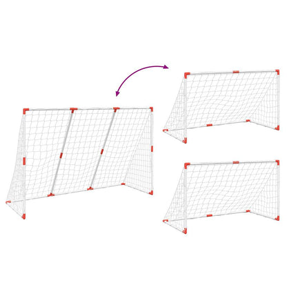 Fußballtor Für Kinder Mit Bällen 2-In-1 Weiß 184X64X124 Cm