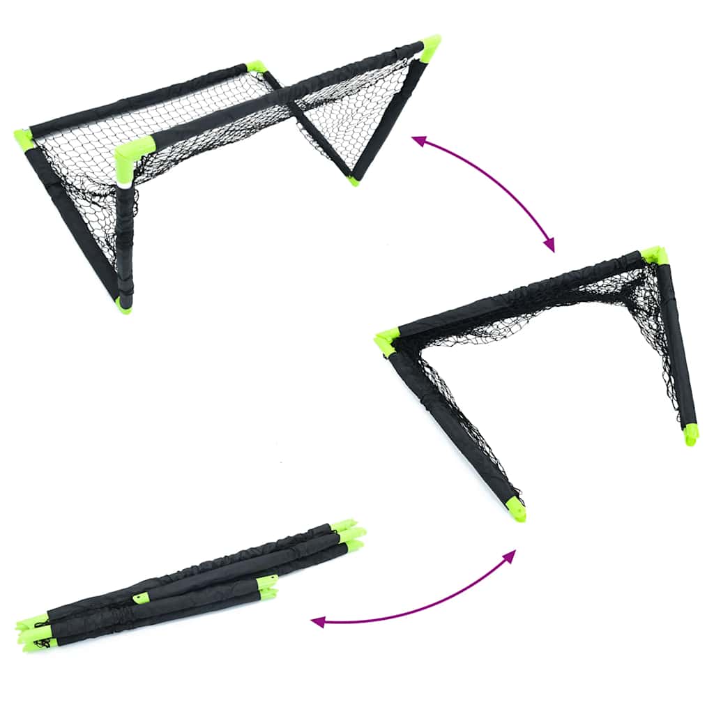 Fußballtor Für Kinder Klappbar Schwarz 90X64X64 Cm