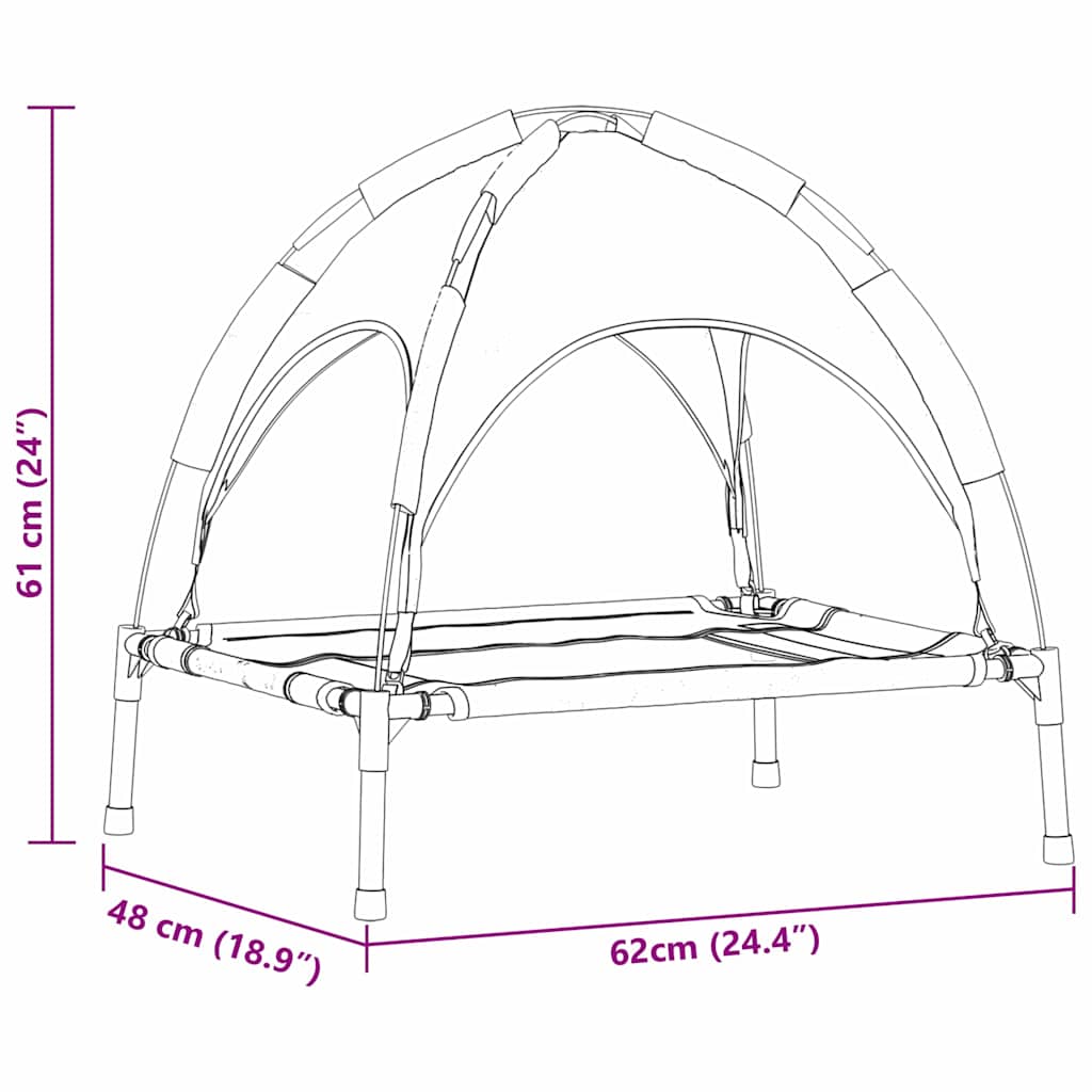 Erhöhtes Hundebett Mit Abnehmbarem Dach Stahl
