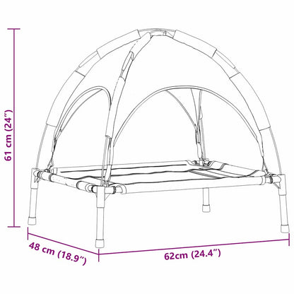 Erhöhtes Hundebett Mit Abnehmbarem Dach Stahl