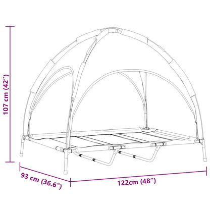 Erhöhtes Hundebett Mit Abnehmbarem Dach Xl Stahl