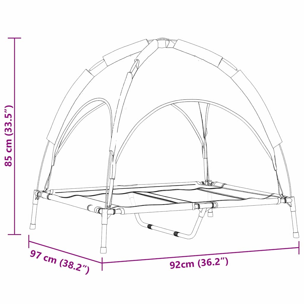 Höhenverstellbares Hundebett Mit Abnehmbarem Dach L Stahl