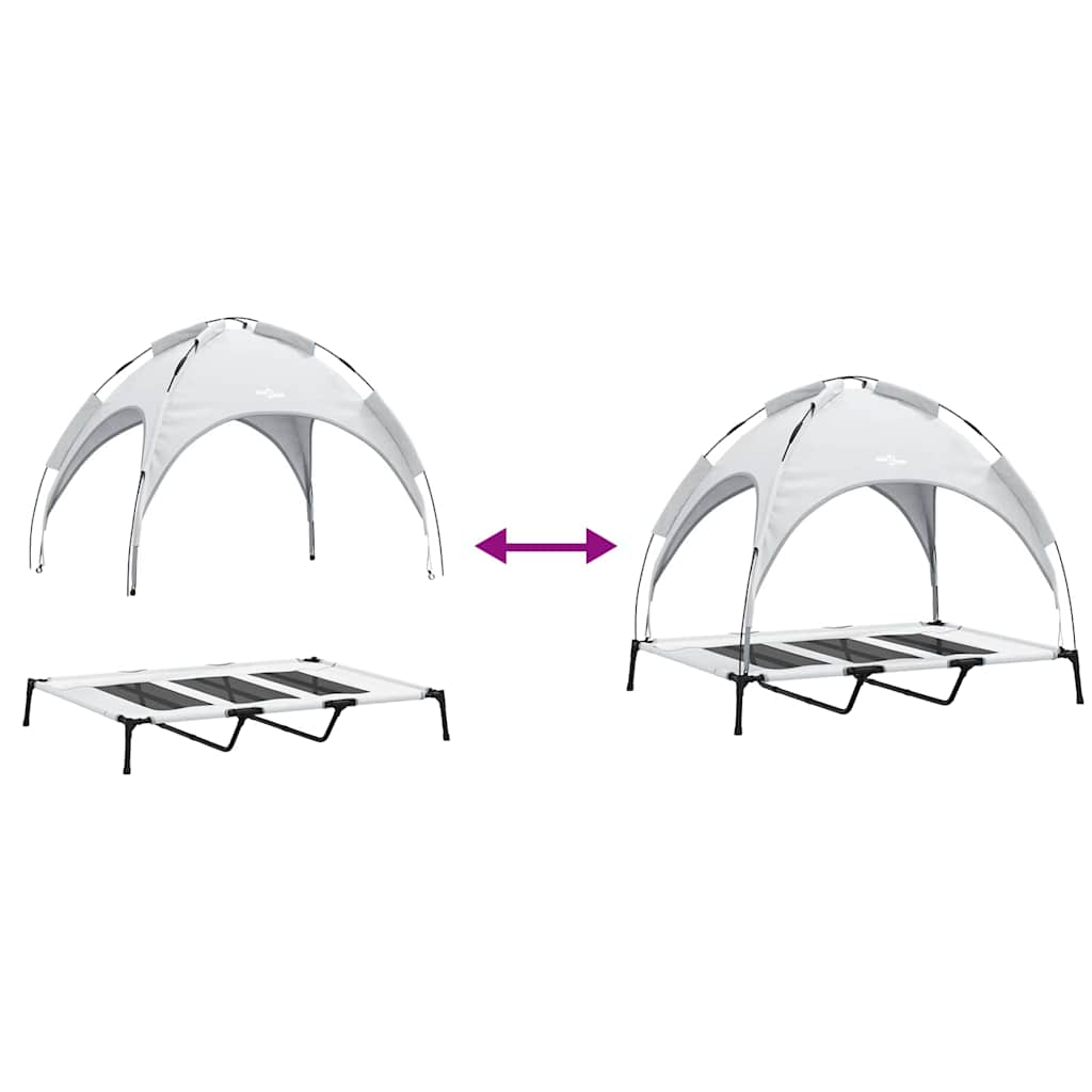 Erhöhtes Hundebett Mit Abnehmbarem Dach Xl Stahl