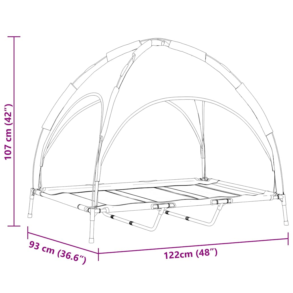 Erhöhtes Hundebett Mit Abnehmbarem Dach Xl Stahl