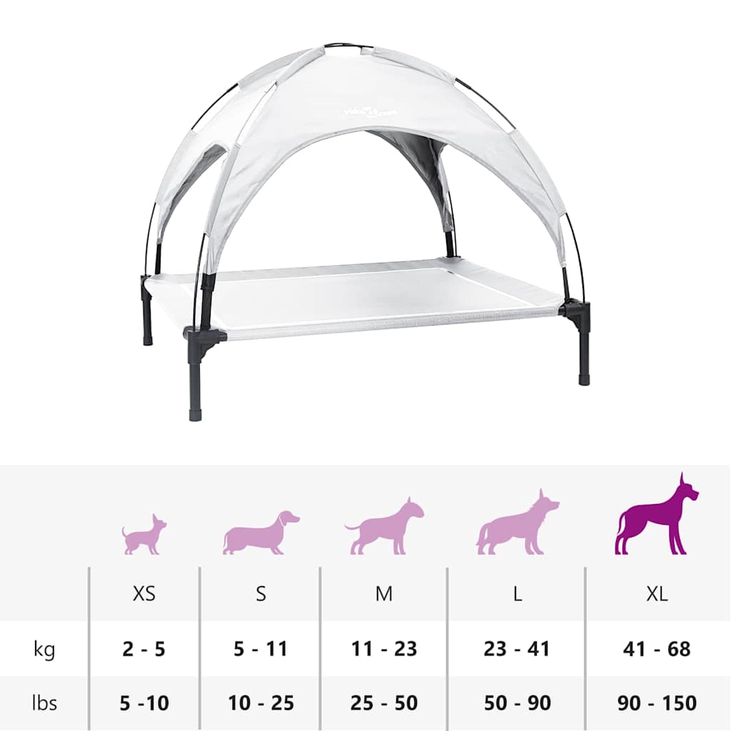 Hochgestelltes Hundebett Mit Abnehmbarem Dach Xl Stahl