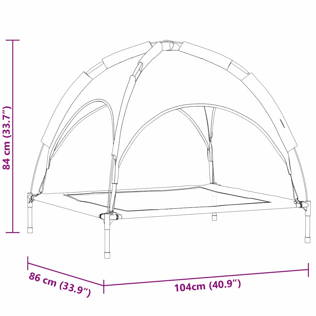 Hochgestelltes Hundebett Mit Abnehmbarem Dach Xl Stahl