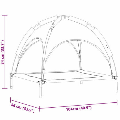 Hochgestelltes Hundebett Mit Abnehmbarem Dach Xl Stahl