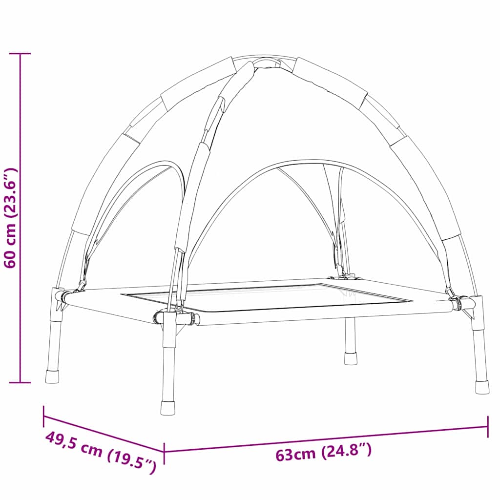 Erhöhtes Hundebett Mit Abnehmbarem Dach Stahl
