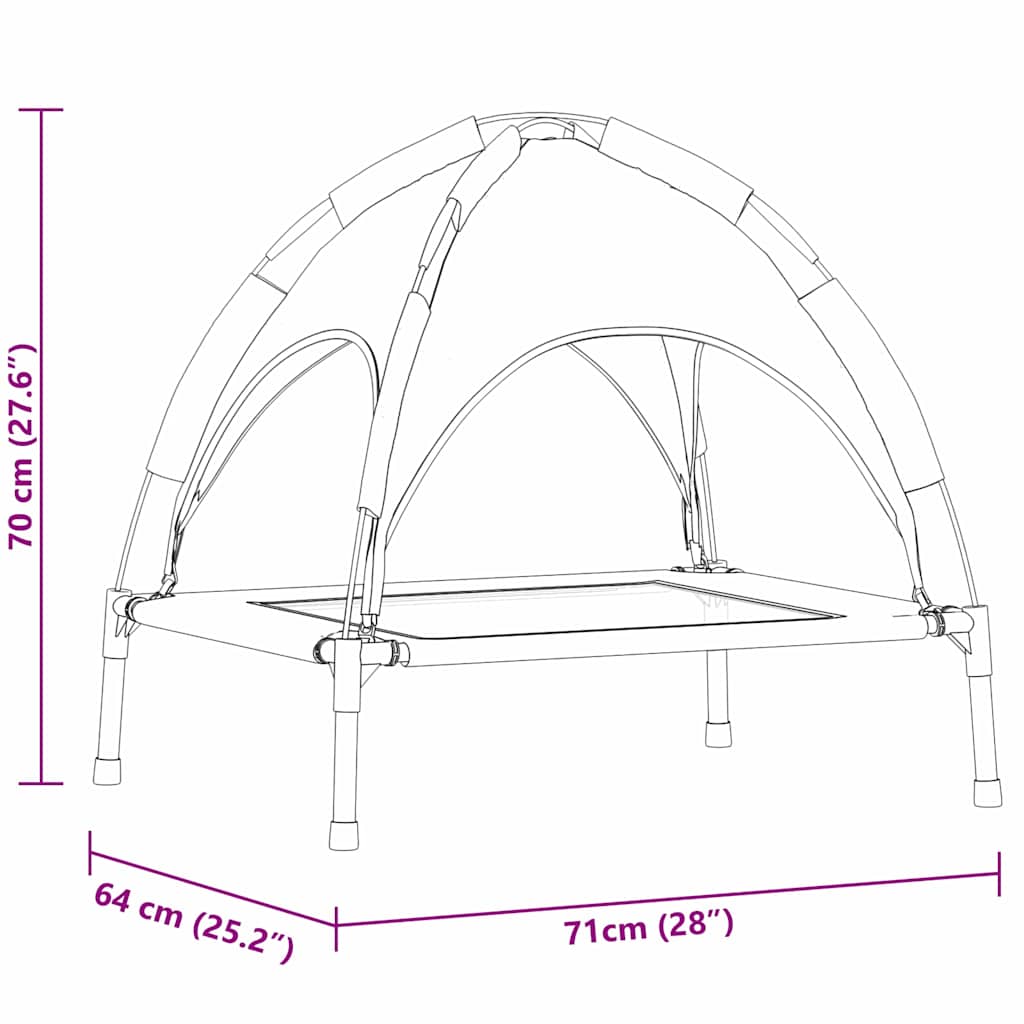 Erhöhtes Hundebett Stoff, Metall