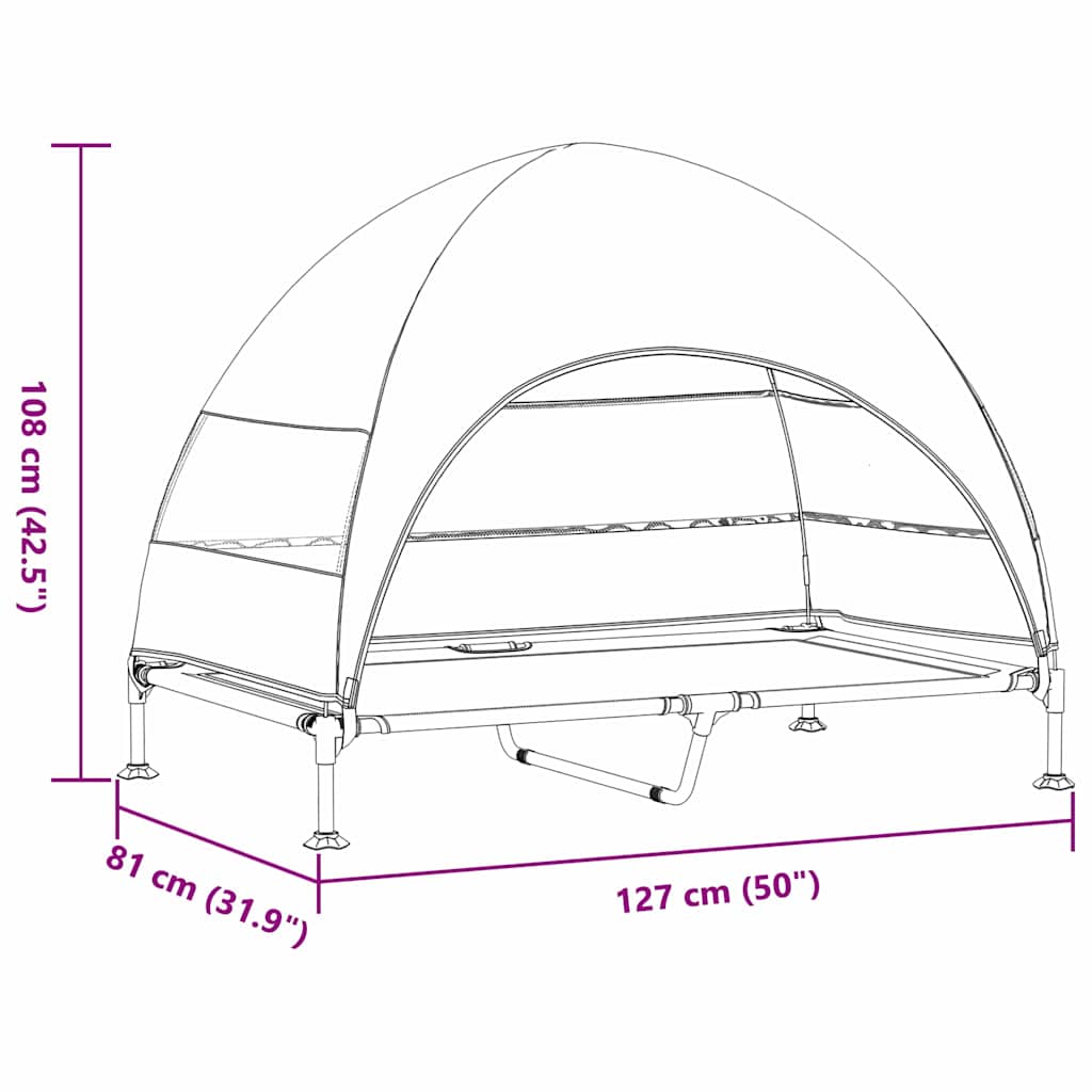 Erhöhtes Hundebett Mit Abnehmbarem Dach Xl Stahl