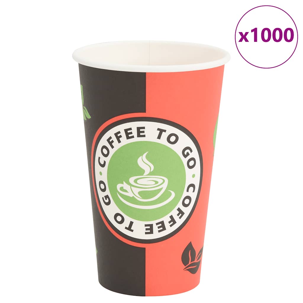 Pappbecher 1000 Stk. 16Oz 400Ml Rot Und Schwarz