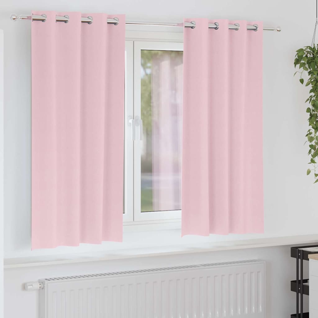 Verdunkelungsvorhänge 2 Pcs 225 X 140 Cm Polyester Baby Pink