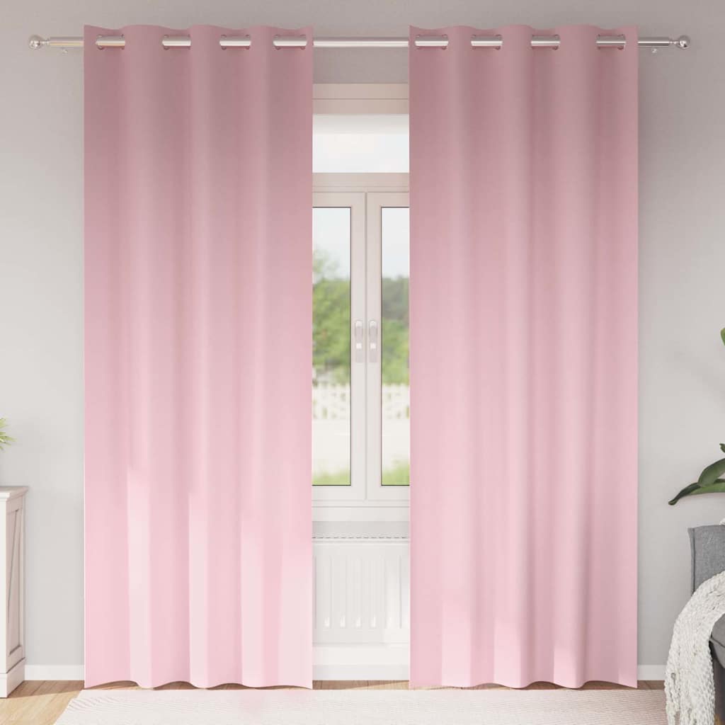 Verdunkelungsvorhänge 2 Pcs 225 X 140 Cm Polyester Baby Pink