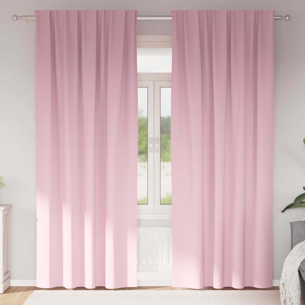 Verdunkelungsvorhänge 2 Pcs 225 X 140 Cm Polyester Baby Pink