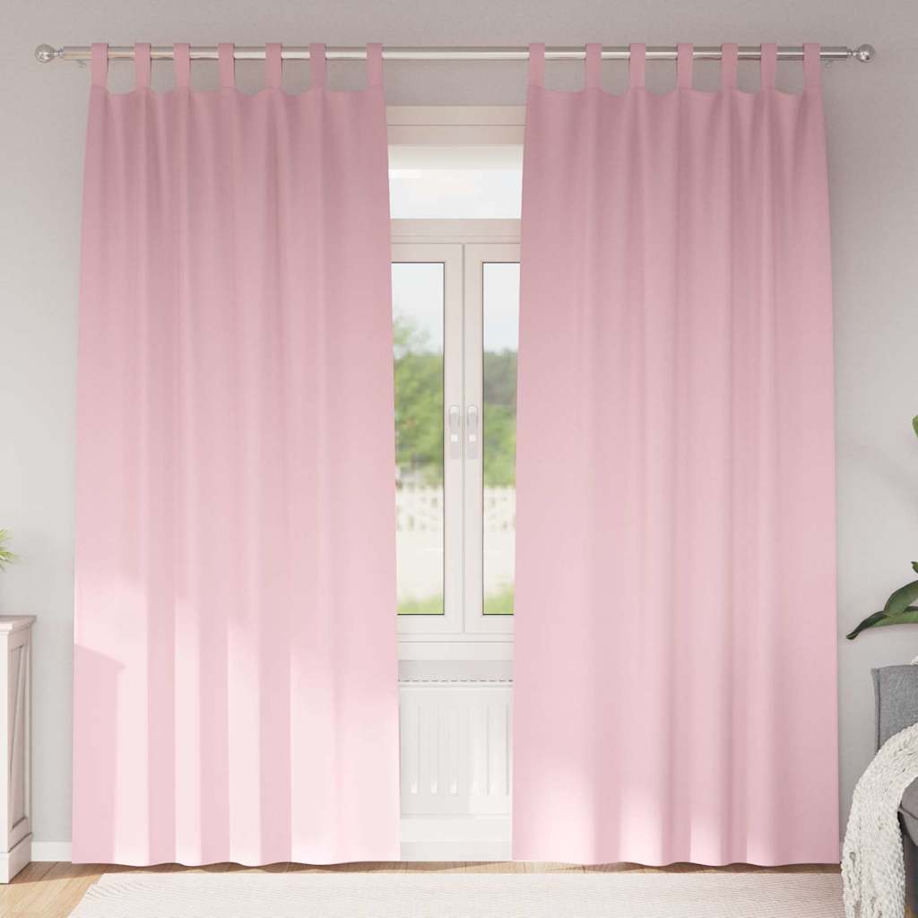 Verdunkelungsvorhänge 2 Pcs 225 X 140 Cm Polyester Baby Pink