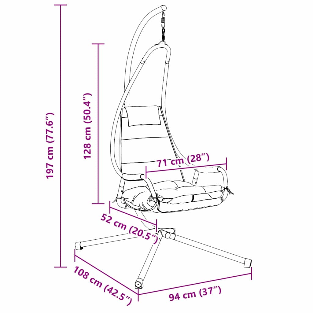 Hängesessel Mit Gestell Und Kissen Stahl