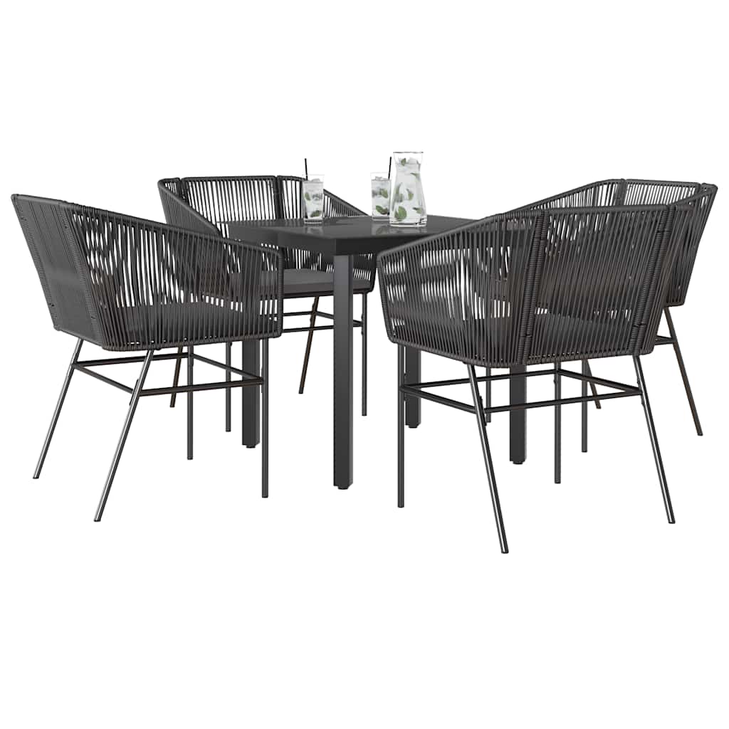 9-Tlg. Garten-Essgruppe Mit Kissen Poly Rattan Glas