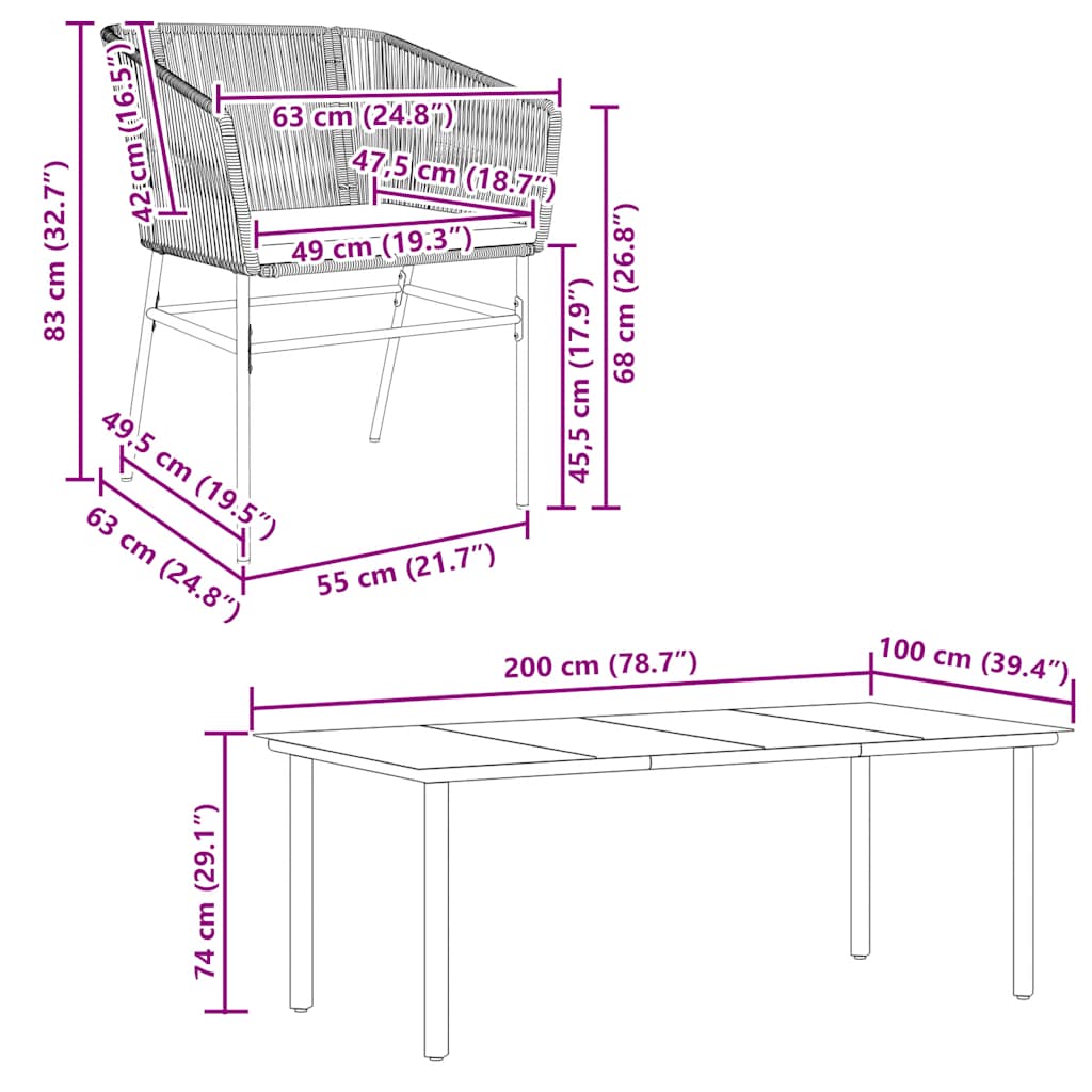 9-Tlg. Garten-Essgruppe Mit Kissen Poly Rattan Glas