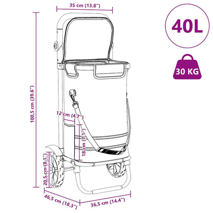 Einkaufstrolley Mit Rädern Und Verstellbarem Griff 40 L