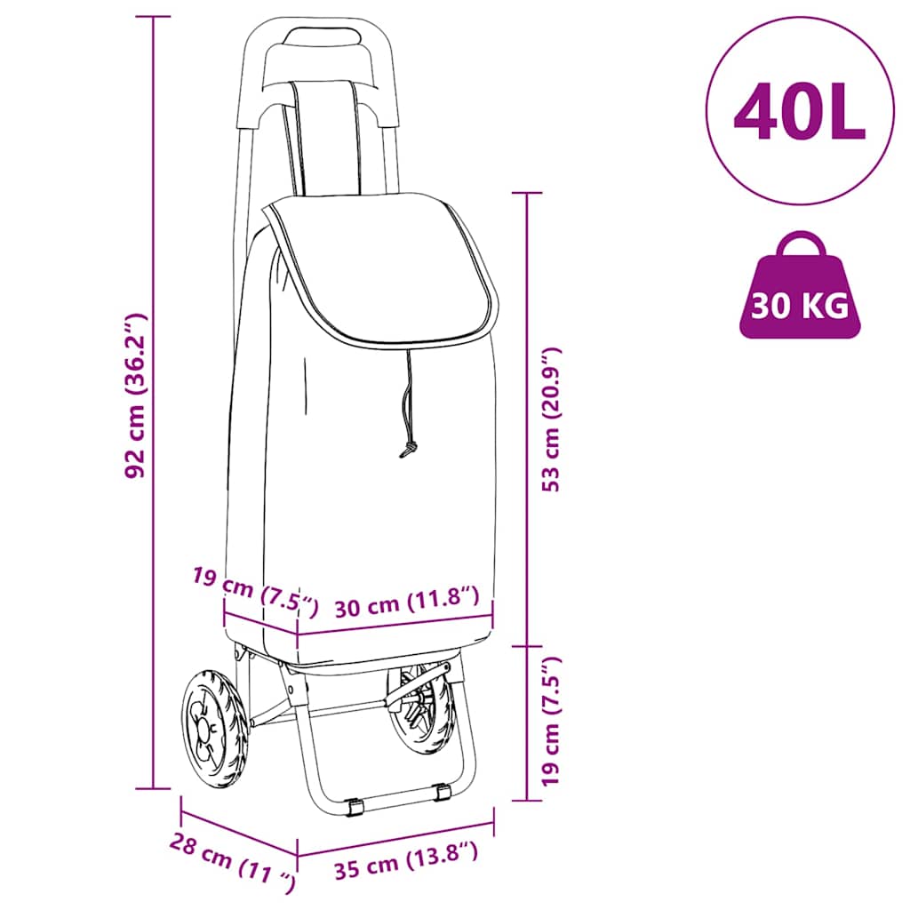 Einkaufstrolley Mit Rädern 35 L