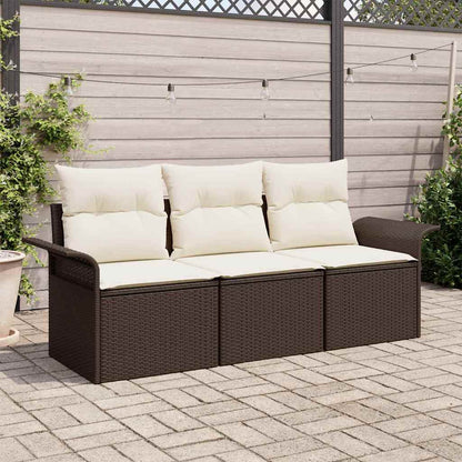3-Teilige Garten Sofa Set Mit Kissen Poly Rattan
