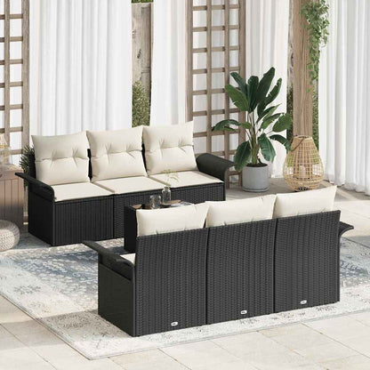 7-Teiliges Gartensofa-Set Mit Kissen In Aus Poly-Rattan