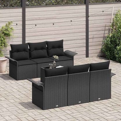 7-Teiliges Gartensofa-Set Mit Kissen In Aus Poly-Rattan