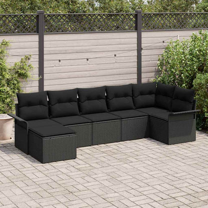 8-Teiliges Garten Sofa Set Mit Kissen Beige Poly-Rattan