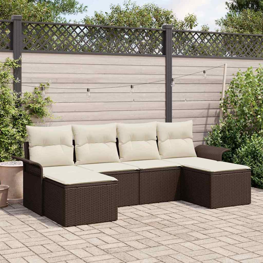 Garten-Sofa-Set Set Aus 5 Handgewebtes Rattan Groß