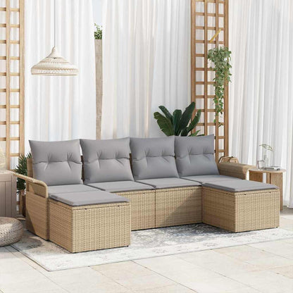 Garten-Sofa-Set Set Aus 5 Handgewebtes Rattan Groß