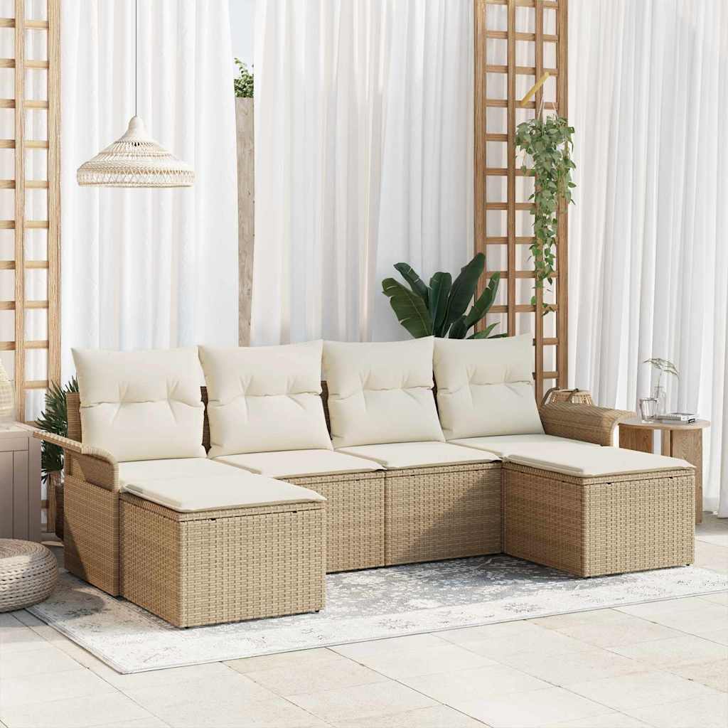 Garten-Sofa-Set Set Aus 5 Handgewebtes Rattan Groß