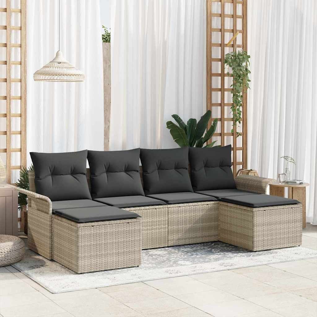 Garten-Sofa-Set Set Aus 5 Handgewebtes Rattan Groß
