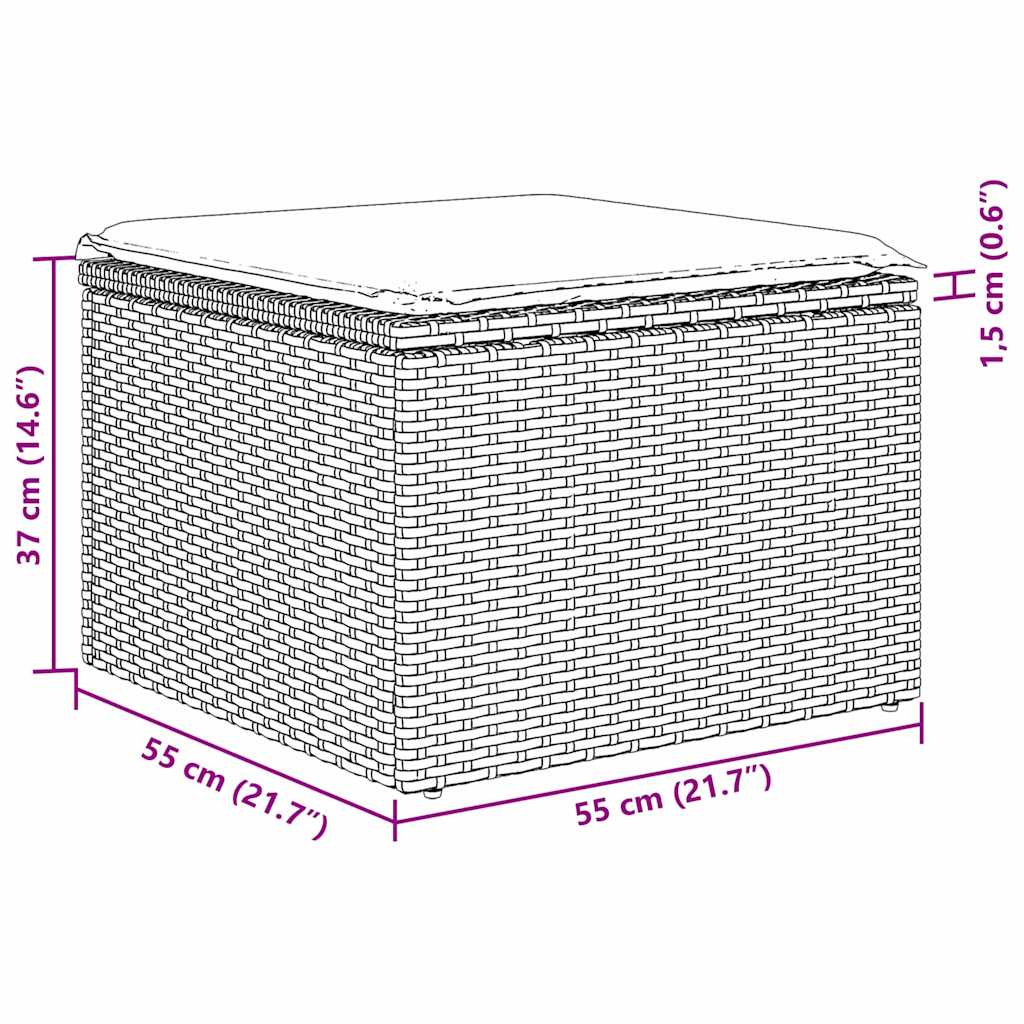 Garten-Sofa-Set Set Aus 5 Handgewebtes Rattan Groß