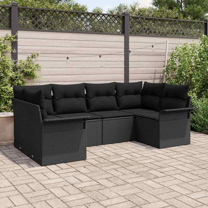 6-Teiliges Garten Sofa Set Mit Kissen Beige Poly Rattan