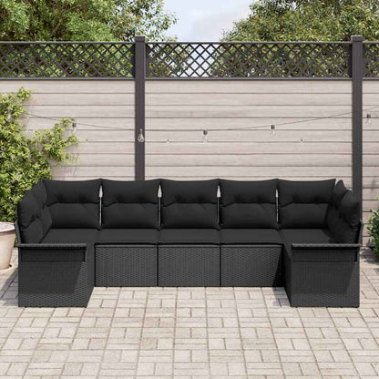 7-Teiliges Gartensofa-Set Mit Kissen In Aus Poly Rattan